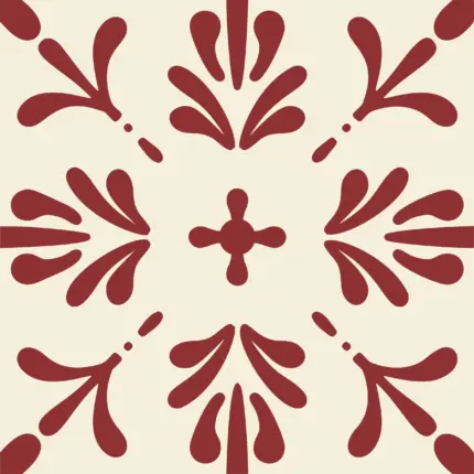 Fliesenaufkleber Azulejo Flor in Ziegelrot
