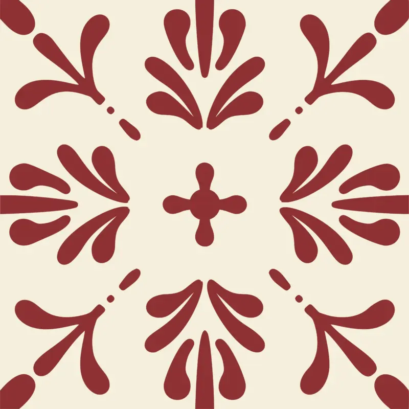 Fliesenaufkleber Azulejo Flor in Ziegelrot
