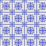 Fliesenaufkleber Azulejo Barock in Kobaltblau, Musterverlauf mehrerer Fliesen