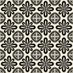 Fliesenaufkleber Azulejo Rosette in Schwarz, Musterverlauf mehrerer Fliesen