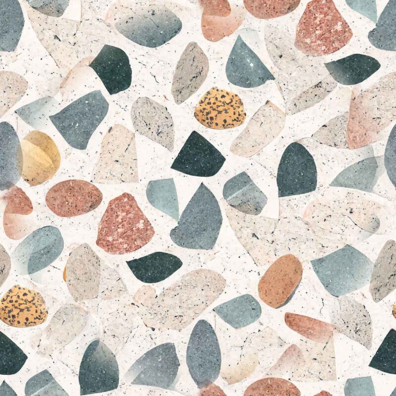 Fliesenaufkleber Terrazzo Brandung – einzelne Fliese