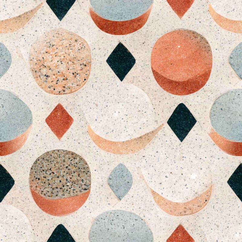 Fliesenaufkleber Terrazzo Halbmond – einzelne Fliese