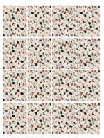 Fliesenaufkleber Terrazzo Klassik im Rechteckformat an der Wand
