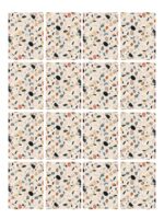 Fliesenaufkleber Terrazzo Konfetti im Rechteckformat an der Wand