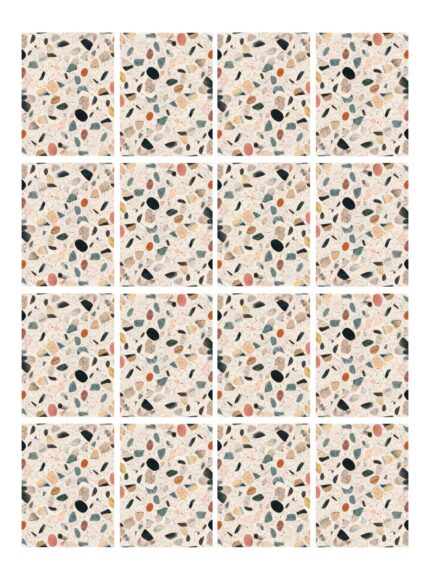Fliesenaufkleber Terrazzo Konfetti im Rechteckformat an der Wand