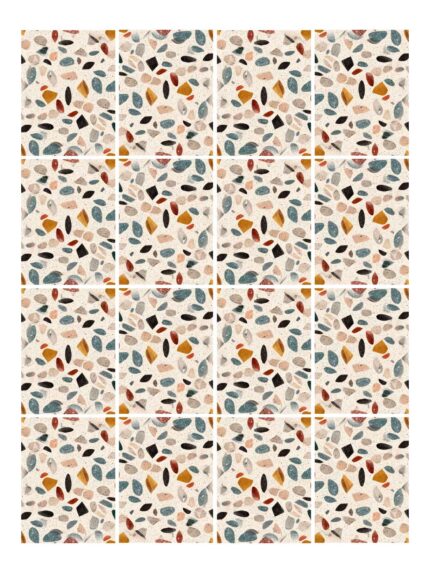 Fliesenaufkleber Terrazzo Mailand im Rechteckformat an der Wand