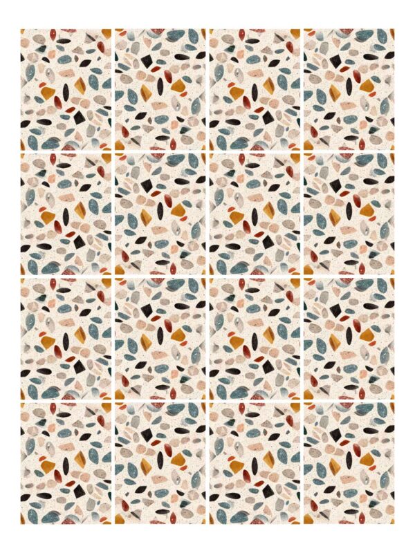 Fliesenaufkleber Terrazzo Mailand im Rechteckformat an der Wand