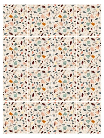 Fliesenaufkleber Terrazzo Toskana im Rechteckformat an der Wand