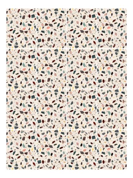 Fliesenaufkleber Terrazzo Venedig im Rechteckformat an der Wand