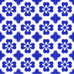 Fliesenaufkleber Azulejo Klee in Kobaltblau-Weiß, Musterfläche