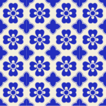 Fliesenaufkleber Azulejo Klee in Kobaltblau, Musterfläche