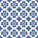 Fliesenaufkleber Azulejo Klee in Royalblau, Musterfläche