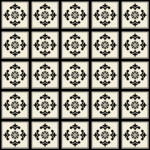 Fliesenaufkleber Azulejo Lilie in Schwarz, Musterfläche