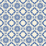 Fliesenaufkleber Azulejo Margerite in Royalblau, Musterfläche