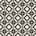 Fliesenaufkleber Azulejo Margerite in Schwarz, Musterfläche