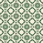 Fliesenaufkleber Azulejo Margerite in Waldgrün, Musterfläche