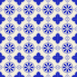 Fliesenaufkleber Azulejo Medaillon in Kobaltblau-Creme, Musterfläche
