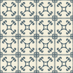 Fliesenaufkleber Azulejo Ranke in Petrolblau, Musterfläche