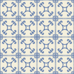 Fliesenaufkleber Azulejo Ranke in Royalblau, Musterfläche