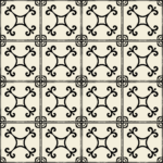 Fliesenaufkleber Azulejo Ranke in Schwarz, Musterfläche