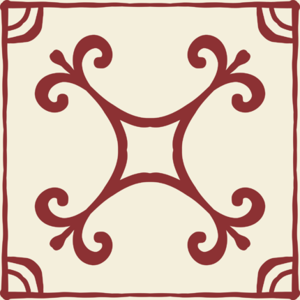 Fliesenaufkleber Azulejo Ranke in Ziegelrot, einzelne Fliese
