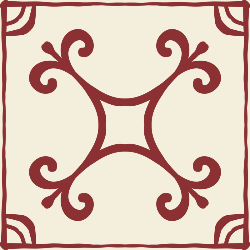 Fliesenaufkleber Azulejo Ranke in Ziegelrot, einzelne Fliese