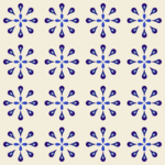 Fliesenaufkleber Azulejo Tropfen in Kobaltblau, Musterfläche