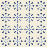Fliesenaufkleber Azulejo Tropfen in Royalblau, Musterfläche