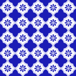 Fliesenaufkleber Azulejo Vierpass in Kobaltblau-Weiß, Musterfläche