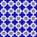 Fliesenaufkleber Azulejo Vierpass in Kobaltblau, Musterfläche