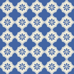 Fliesenaufkleber Azulejo Vierpass in Royalblau, Musterfläche