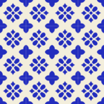 Fliesenaufkleber Azulejo Windrose in Kobaltblau, Musterfläche