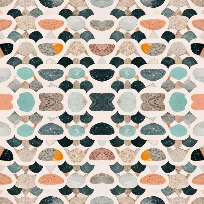 Fliesenaufkleber Terrazzo Kaleidoskop – einzelne Fliese