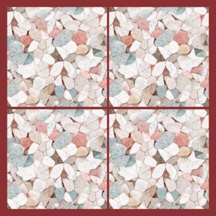 Fliesenaufkleber Terrazzo Aquarell – Musteransicht an der Wand