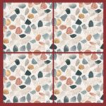 Fliesenaufkleber Terrazzo Brandung – Musteransicht an der Wand