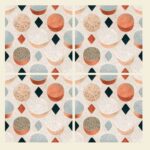 Fliesenaufkleber Terrazzo Halbmond – Musteransicht an der Wand