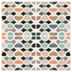Fliesenaufkleber Terrazzo Kaleidoskop – vier Fliesenmotive im Muster