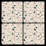 Fliesenaufkleber Terrazzo Koralle – Musteransicht an der Wand