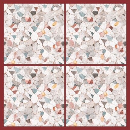 Fliesenaufkleber Terrazzo Kreide – Musteransicht an der Wand