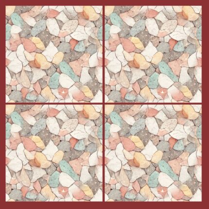 Fliesenaufkleber Terrazzo Pastell – Musteransicht an der Wand