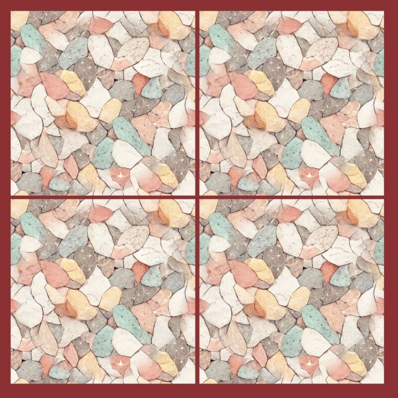 Fliesenaufkleber Terrazzo Pastell – Musteransicht an der Wand