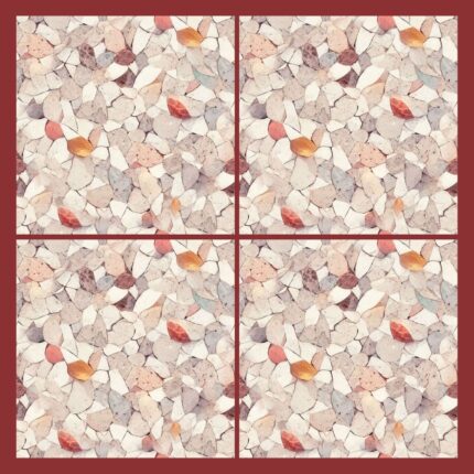 Fliesenaufkleber Terrazzo Perlmutt – Musteransicht an der Wand