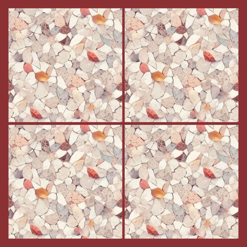 Fliesenaufkleber Terrazzo Perlmutt – Musteransicht an der Wand