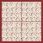Fliesenaufkleber Terrazzo Pfirsich – Musteransicht an der Wand