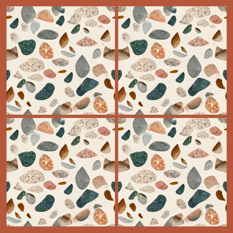 Fliesenaufkleber Terrazzo Riviera – Musteransicht an der Wand