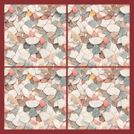 Fliesenaufkleber Terrazzo Rosenquarz – Musteransicht an der Wand