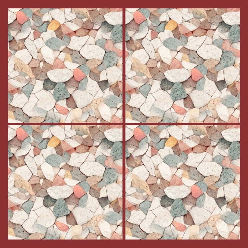 Fliesenaufkleber Terrazzo Rosenquarz – Musteransicht an der Wand