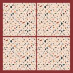 Fliesenaufkleber Terrazzo Sprenkel – Musteransicht an der Wand