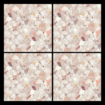 Fliesenaufkleber Terrazzo Vanille – Musteransicht an der Wand